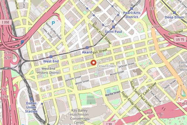 Map showing La Ventana Bistro in Dallas