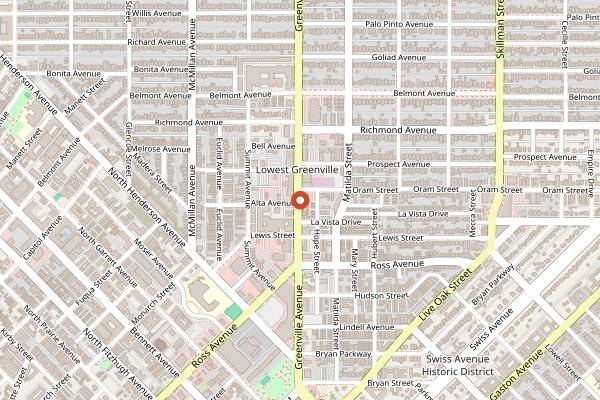 Map showing Apothecary in Dallas
