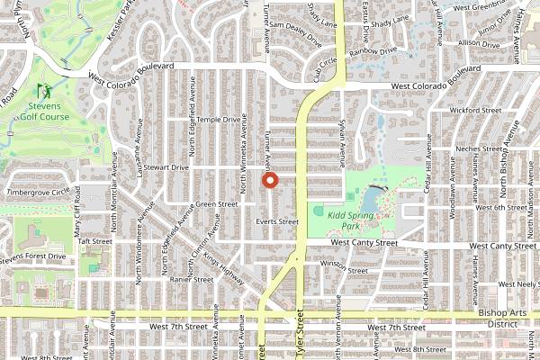 Map showing Little Blue Bistro in Dallas