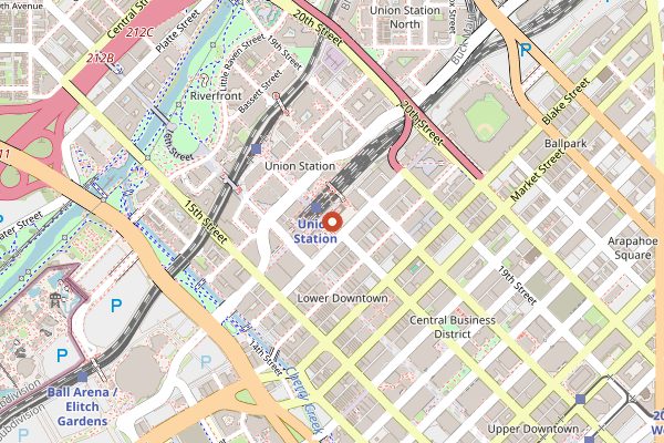 Map showing Cooper Lounge in Denver