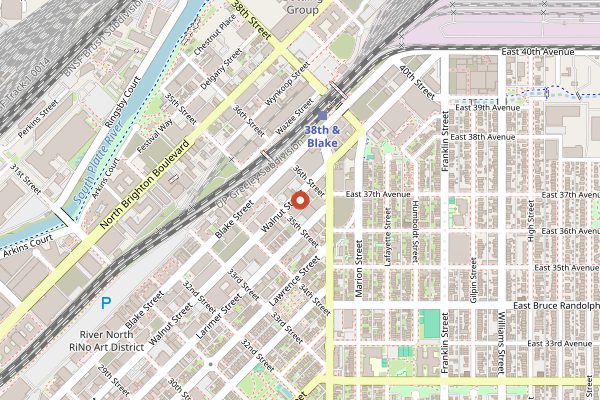 Map showing Millers and Rossi in Denver
