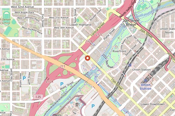 Map showing My Brother's Bar in Denver