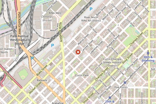 Map showing The Matchbox in Denver