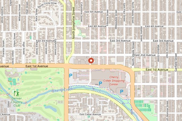Map showing The Thirsty Monk in Denver