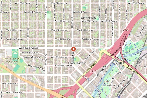 Map showing Williams and Graham in Denver