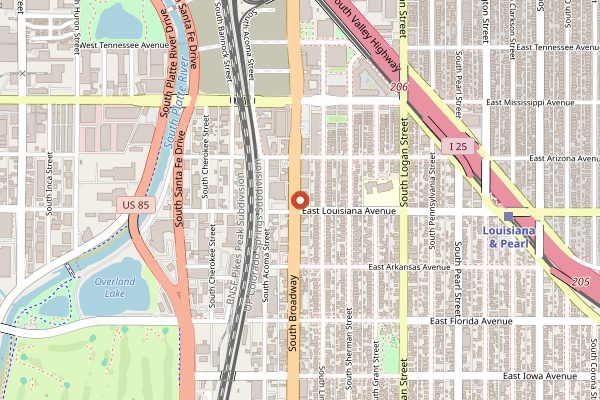 Map showing Black Project Spontaneous and Wild Ales in Denver
