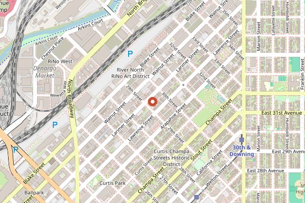 Map showing Ratio Beerworks in Denver