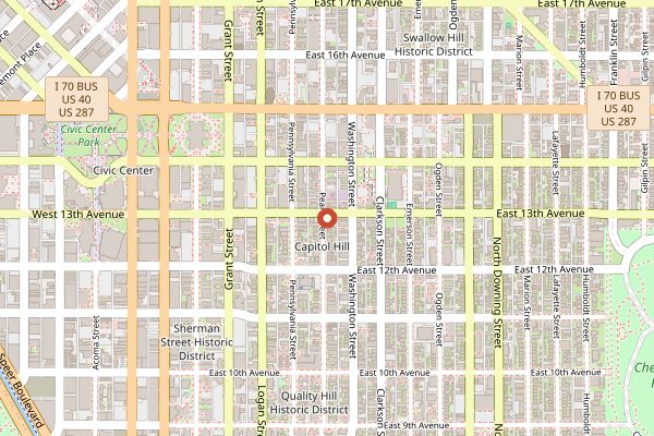 Map showing Jelly Cafe in Denver
