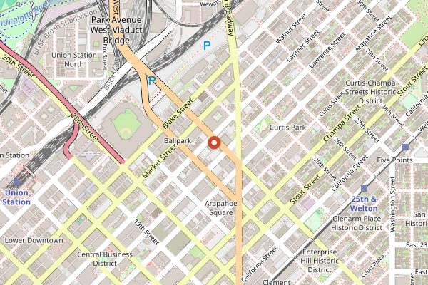 Map showing Snooze A.M. Eatery in Denver