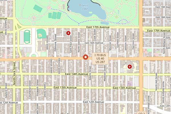 Map showing Denver Biscuit Company in Denver