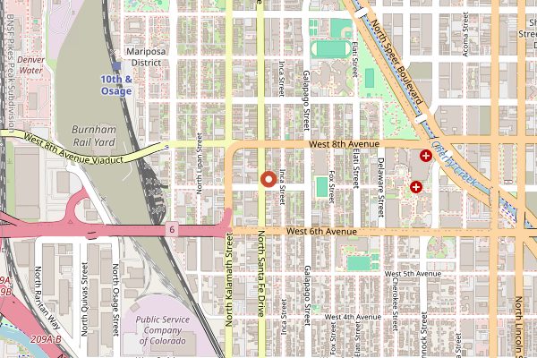 Map showing El Taco de Mexico in Denver