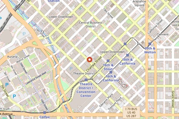 Map showing Sam's No. 3 in Denver