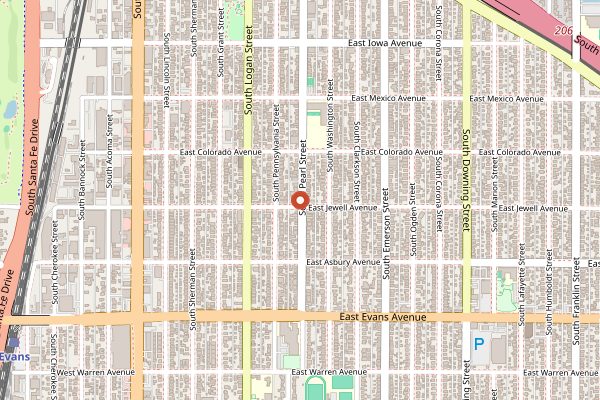 Map showing Logan House Coffee in Denver