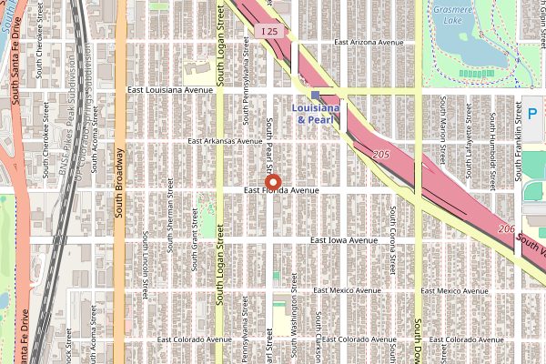 Map showing Stella's Coffee Haus in Denver