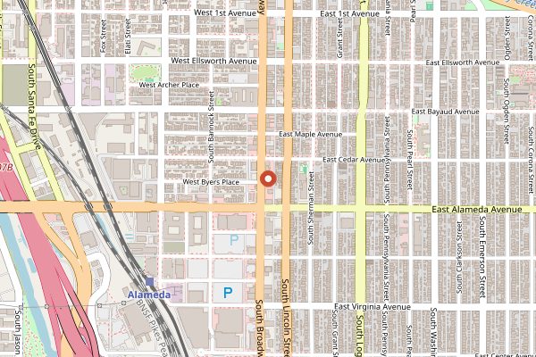 Map showing The Bardo Coffee House in Denver