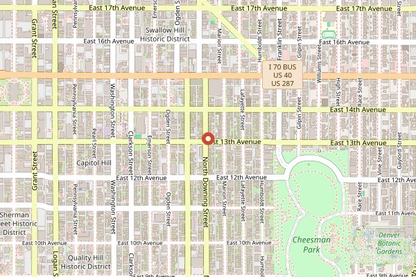 Map showing Thump Coffee in Denver