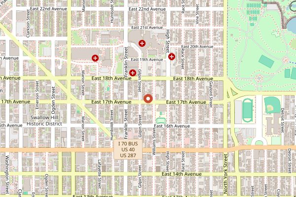 Map showing Weathervane Cafe in Denver