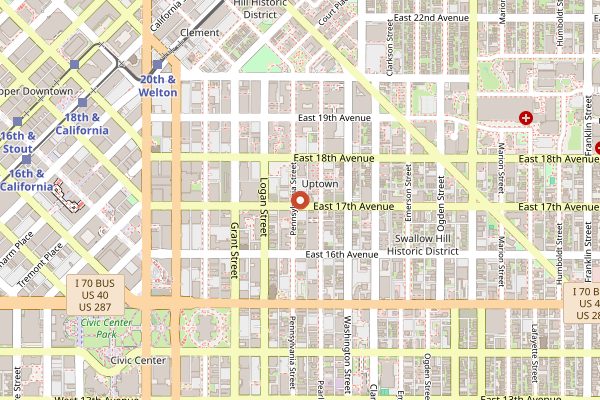 Map showing Ace Eat Serve in Denver