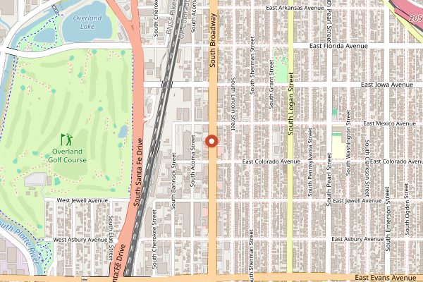 Map showing Hopdoddy Burger Bar in Denver
