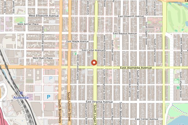 Map showing Lucile's Creole Cafe in Denver
