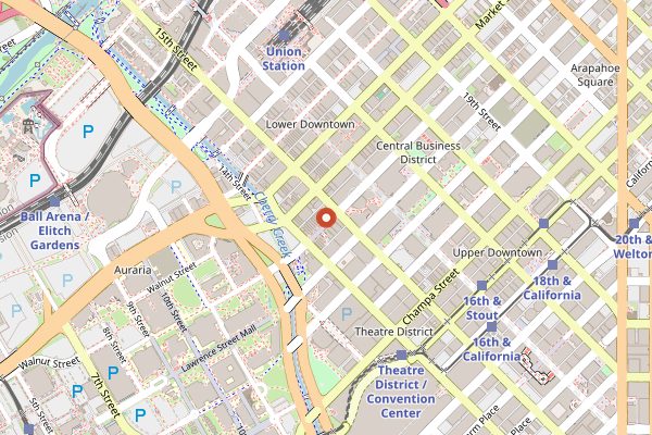 Map showing Osteria Marco in Denver