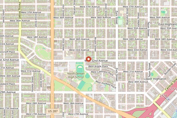 Map showing Park Burger (Highland) in Denver