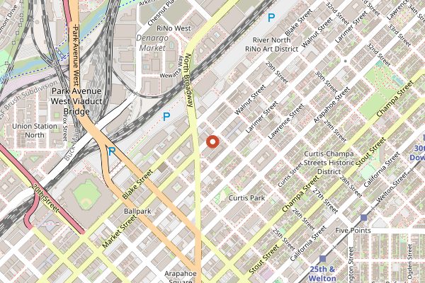 Map showing The Greenwich in Denver