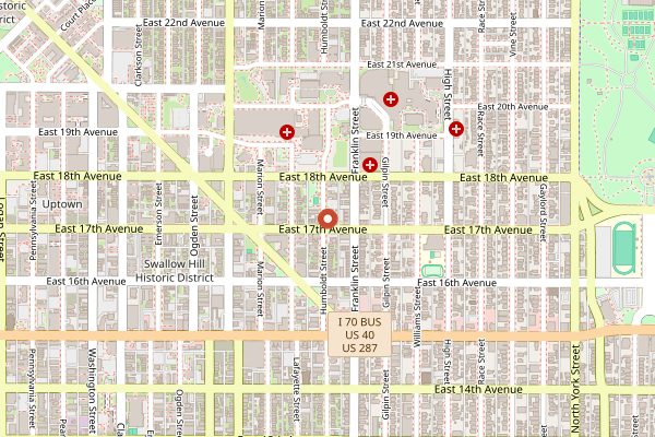 Map showing White Pie in Denver
