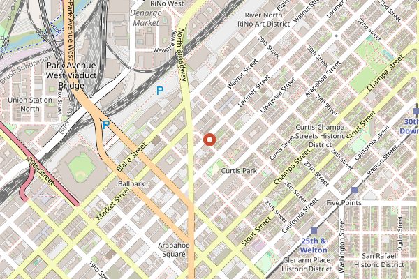 Map showing Work and Class in Denver