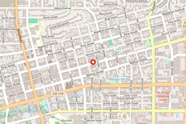 Map showing Boxcar Coffee Roasters in Denver