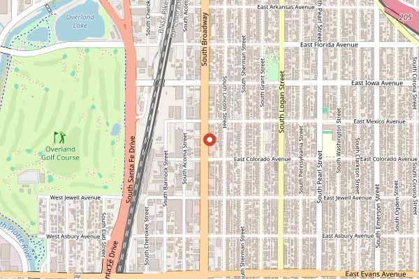 Map showing Corvus Coffee Roasters in Denver