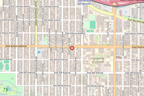 Map showing Kaladi Coffee Roasters in Denver