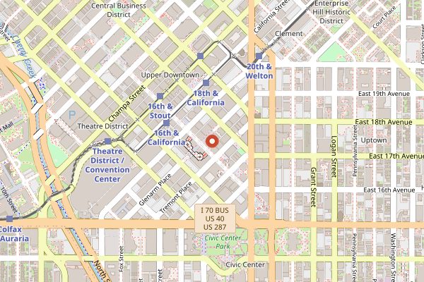 Map showing Novo Coffee in Denver