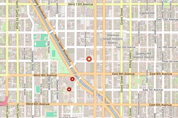 Map showing Cook Street School of Culinary Arts in Denver