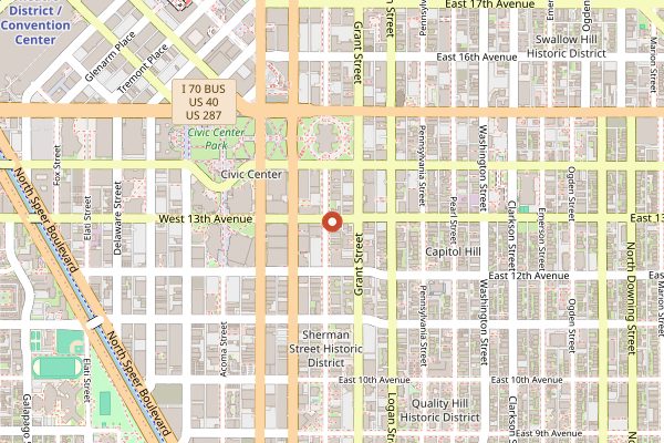 Map showing City O' City in Denver