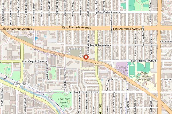 Map showing East Side Kosher Deli in Denver