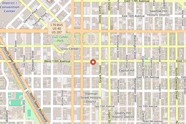 Map showing The Cake Bar in Denver