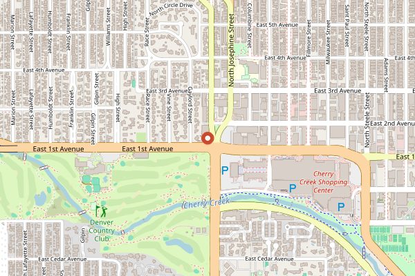 Map showing Udi's Cafe in Denver