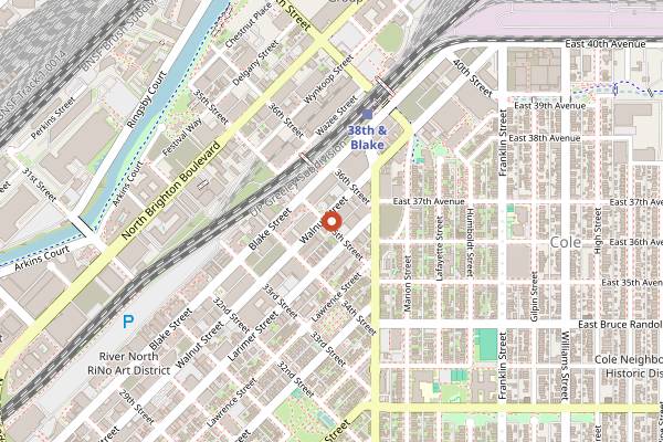 Map showing Denver Bloody Mary Festival in Denver