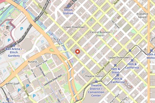 Map showing Denver Food and Wine Festival in Denver