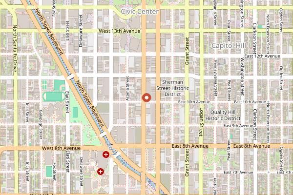 Map showing Denver Winter Market in Denver