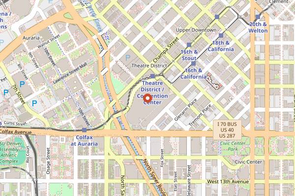 Map showing Great American Beer Festival in Denver