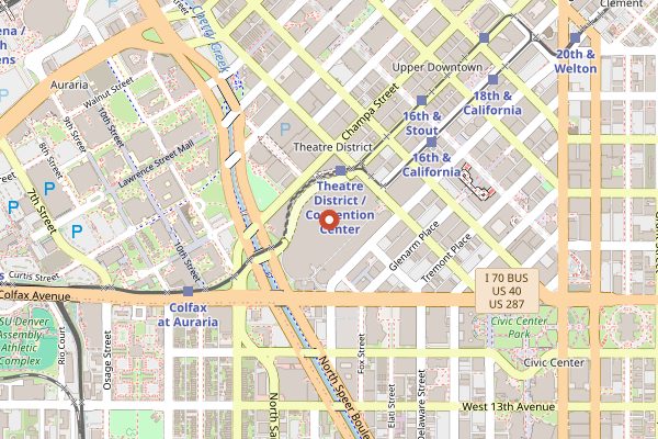 Map showing Great American Beer Festival in Denver