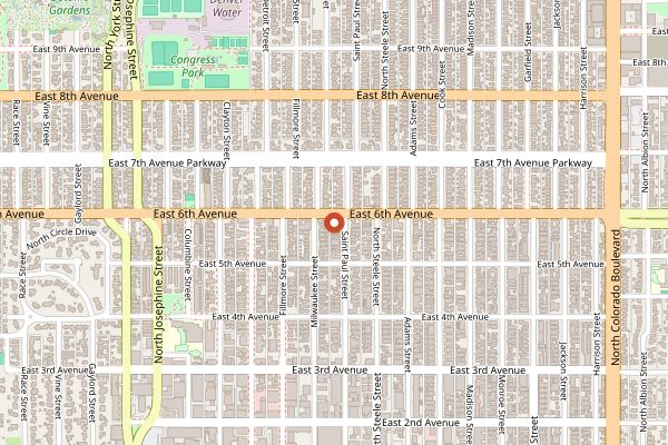 Map showing Barolo Grill in Denver