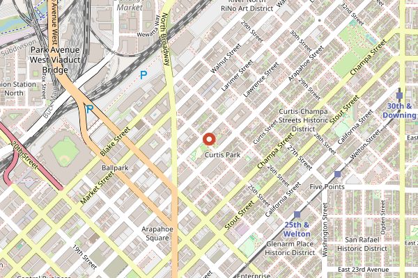 Map showing Uchi Denver in Denver