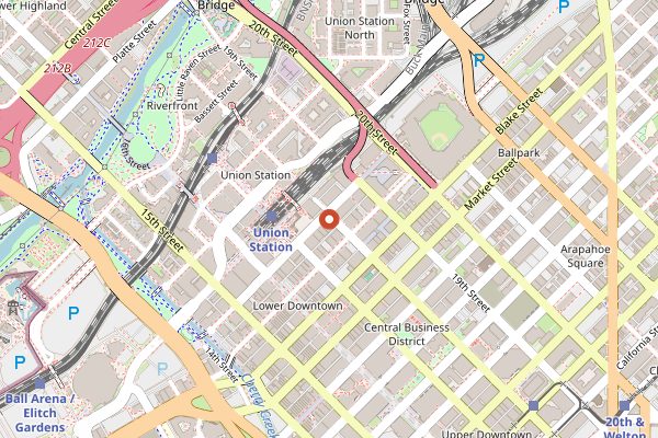 Map showing Denver Microbrew Tour in Denver