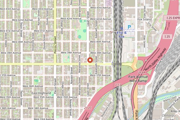 Map showing Chubby's in Denver