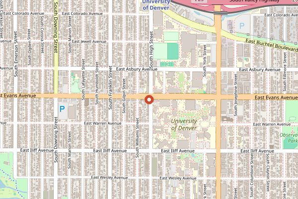 Map showing Jerusalem Restaurant in Denver