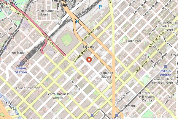 Map showing Snarf's Sandwiches in Denver
