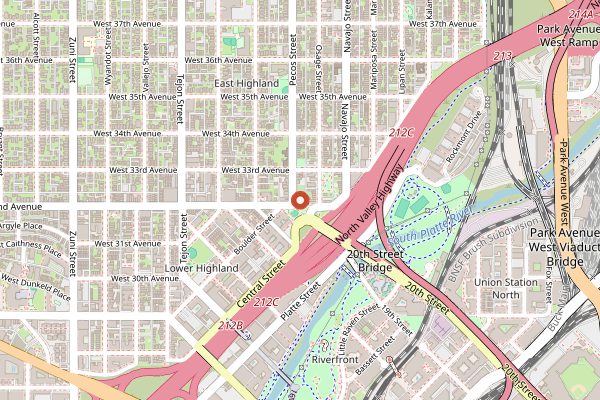 Map showing Avanti Food and Beverage in Denver